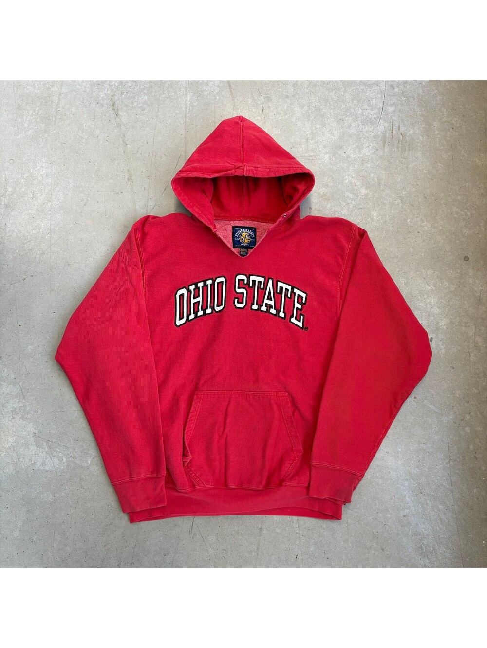 Vintage 90s Ohio State Spellout Steve & Barry's Hoodie Large Red